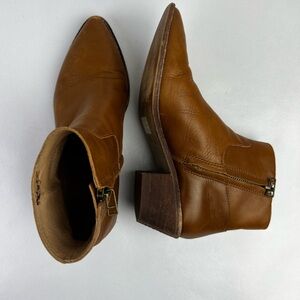 Madewell The Charley Zip Block Heel Bootie Brown Ankle Boots 7.5